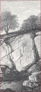 Détail : carrières du Bourny par JB Messager (musée de Laval)