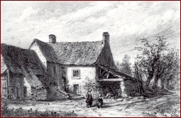 Vieille ferme dans le chemin de Rouessé par JB Messager (inv 3146 musée de Laval)